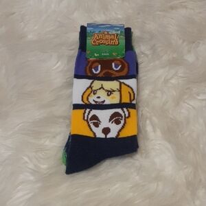 NWT Animal Crossing Nintendo Set of 2 Pair Crew Socks Size 6.5 - 12